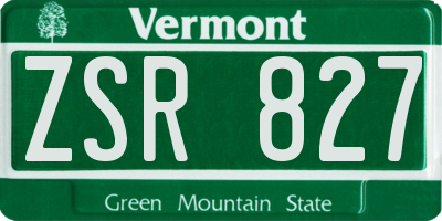 VT license plate ZSR827
