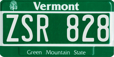 VT license plate ZSR828