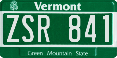 VT license plate ZSR841