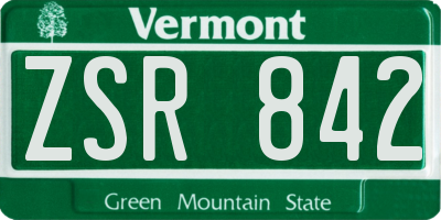 VT license plate ZSR842