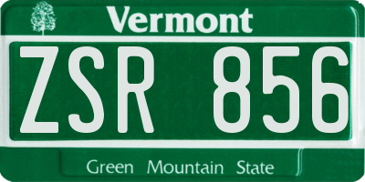 VT license plate ZSR856