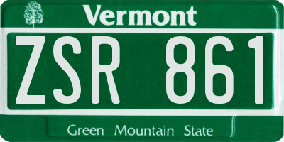 VT license plate ZSR861