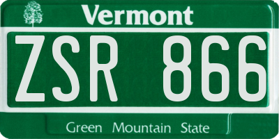 VT license plate ZSR866