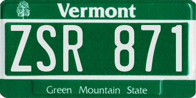 VT license plate ZSR871