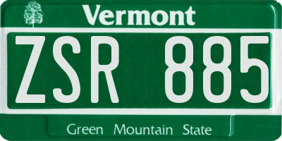 VT license plate ZSR885