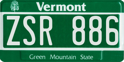 VT license plate ZSR886