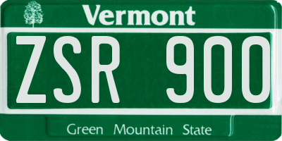 VT license plate ZSR900