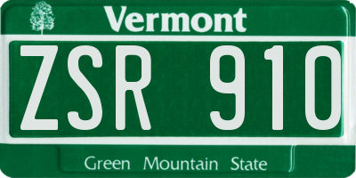 VT license plate ZSR910