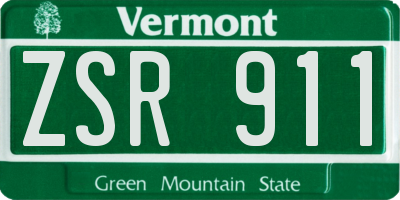 VT license plate ZSR911