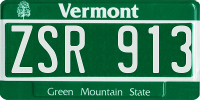 VT license plate ZSR913