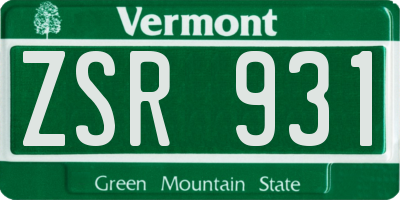 VT license plate ZSR931