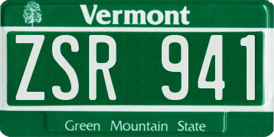 VT license plate ZSR941