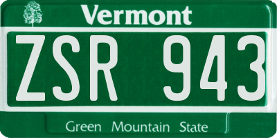 VT license plate ZSR943