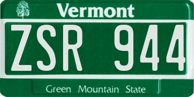 VT license plate ZSR944