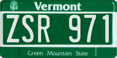 VT license plate ZSR971
