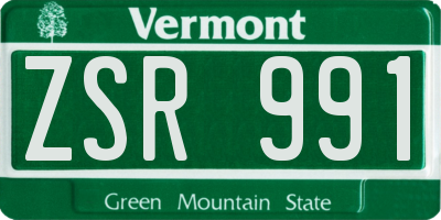 VT license plate ZSR991
