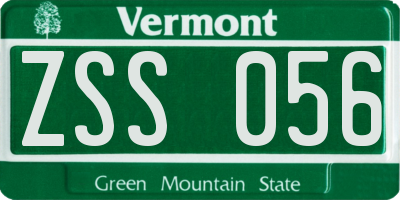 VT license plate ZSS056
