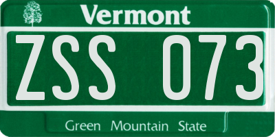 VT license plate ZSS073
