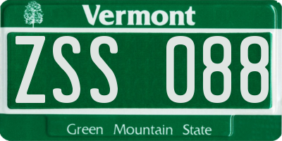 VT license plate ZSS088