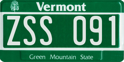 VT license plate ZSS091
