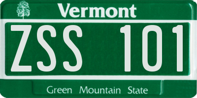 VT license plate ZSS101
