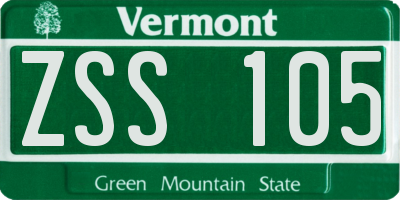 VT license plate ZSS105