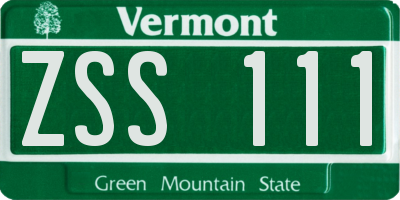 VT license plate ZSS111