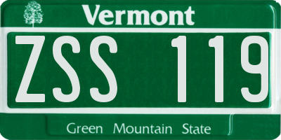 VT license plate ZSS119