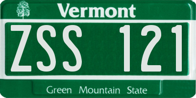 VT license plate ZSS121