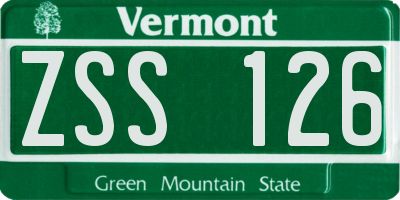 VT license plate ZSS126