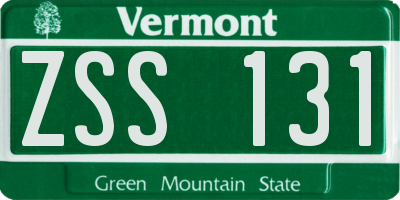 VT license plate ZSS131