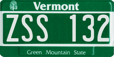 VT license plate ZSS132