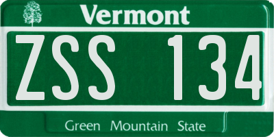 VT license plate ZSS134