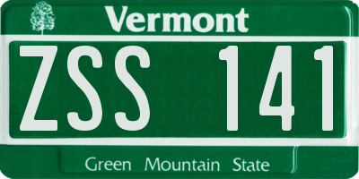 VT license plate ZSS141