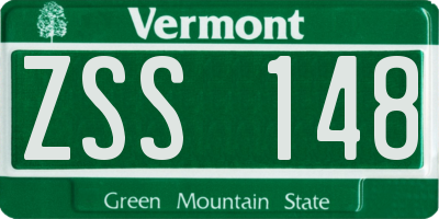 VT license plate ZSS148