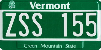 VT license plate ZSS155
