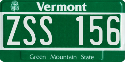 VT license plate ZSS156