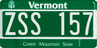 VT license plate ZSS157