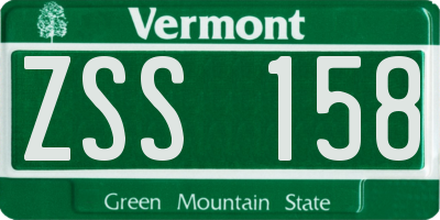 VT license plate ZSS158