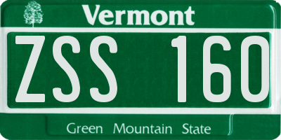 VT license plate ZSS160