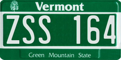 VT license plate ZSS164