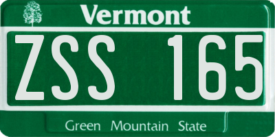 VT license plate ZSS165