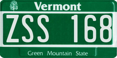 VT license plate ZSS168