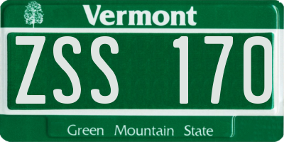 VT license plate ZSS170