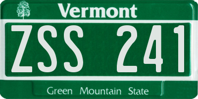 VT license plate ZSS241