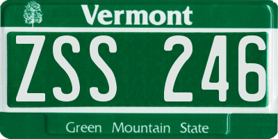 VT license plate ZSS246