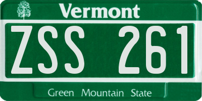 VT license plate ZSS261