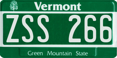 VT license plate ZSS266
