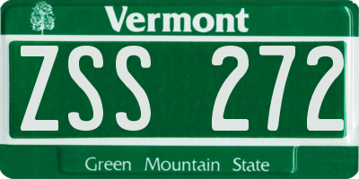 VT license plate ZSS272