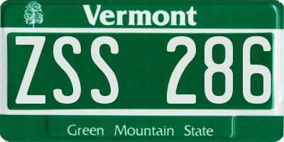 VT license plate ZSS286